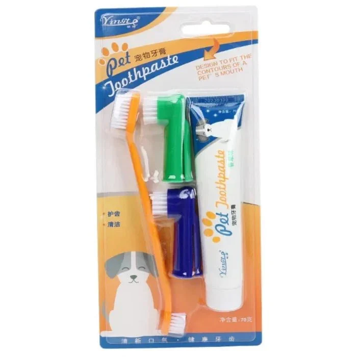 Kit Brosses à Dents Doigt Double Chien