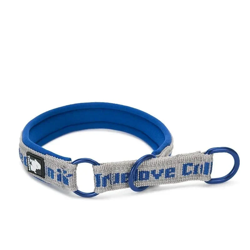 Collier Étrangleur Nylon Bleu Gris Gros Chien