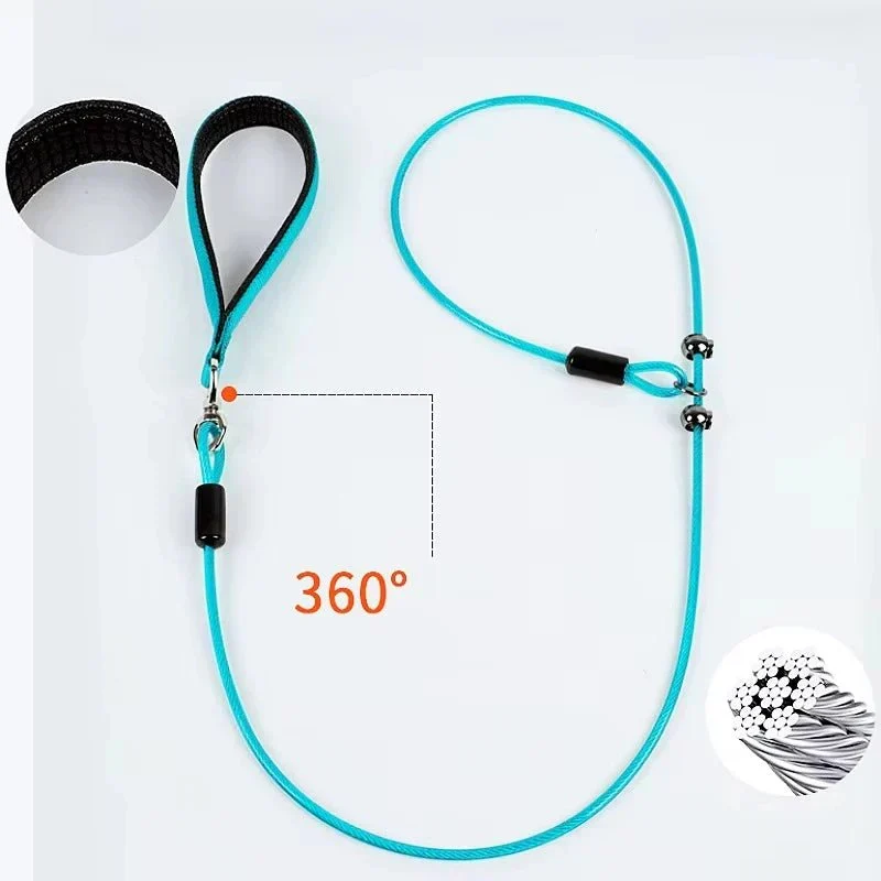 Laisse Lasso Acier Gainé Chasse Dressage