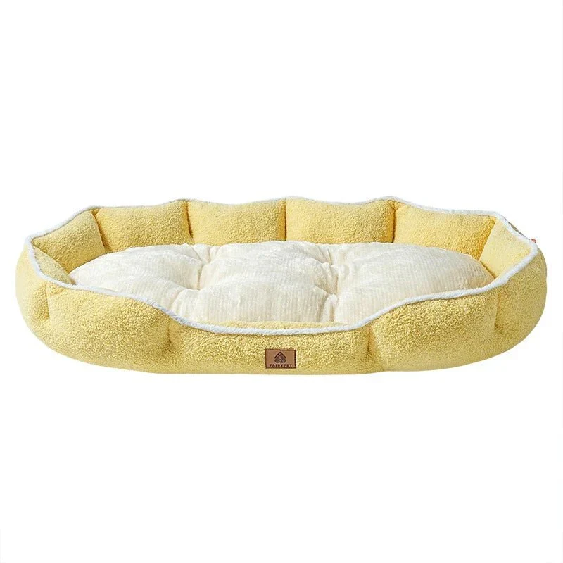 Panier Velours Jaune Gros Chien XXL
