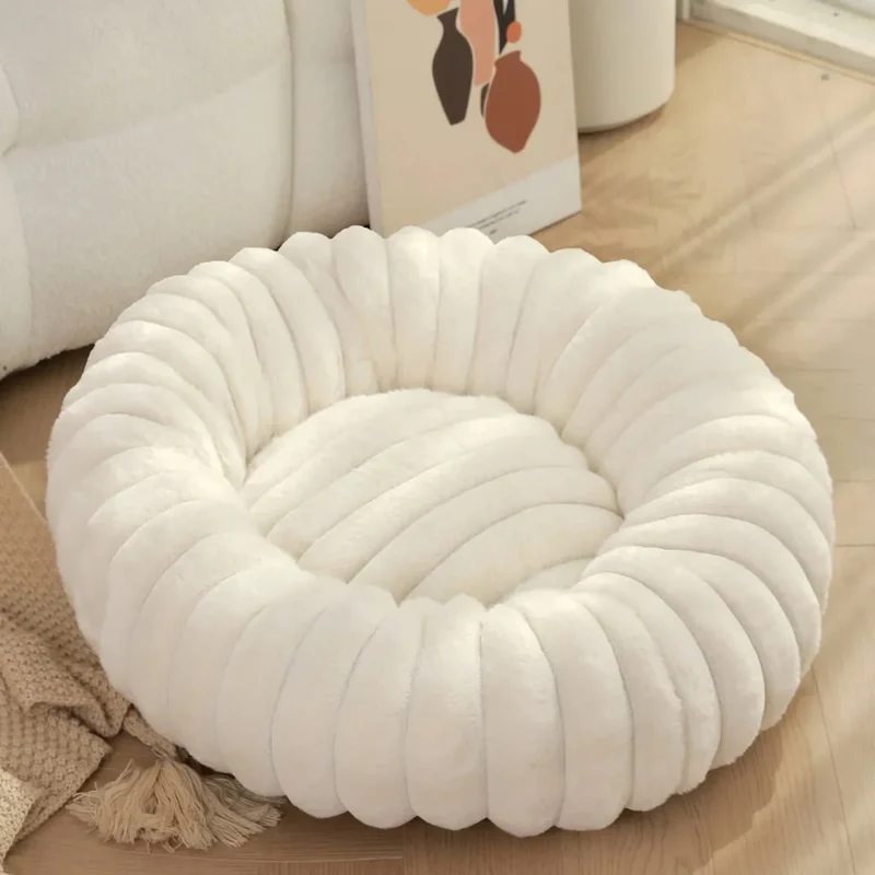 Panier Velours Fluffy Gros Chien Blanc