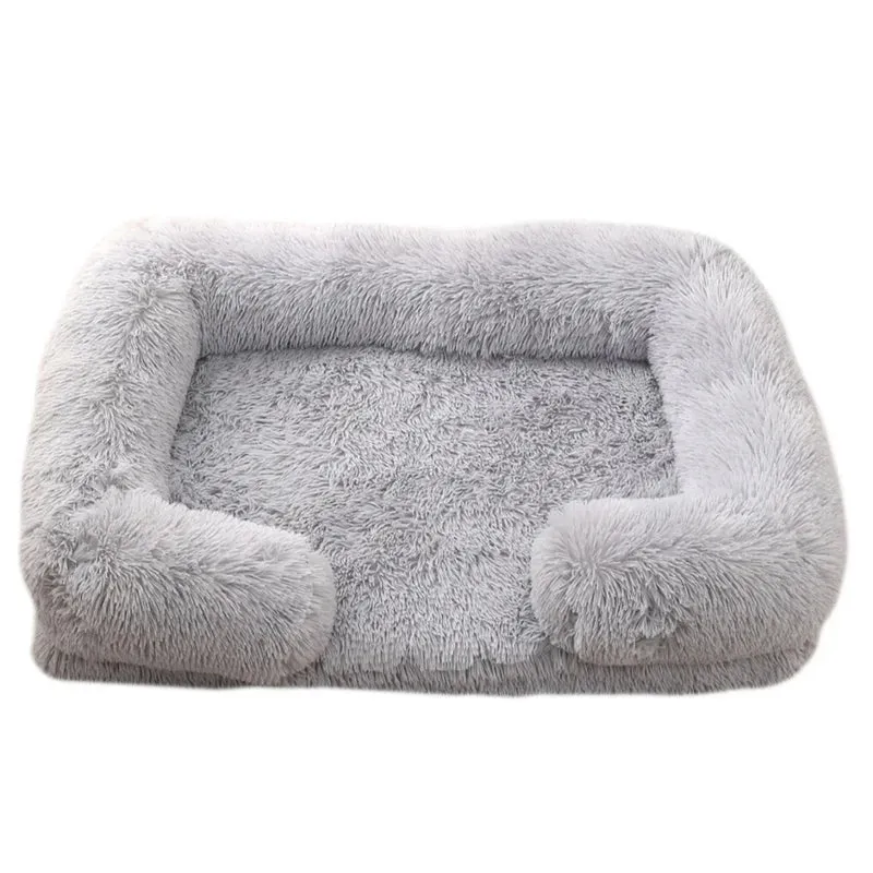 Panier Gros Chien Gris avec Oreiller