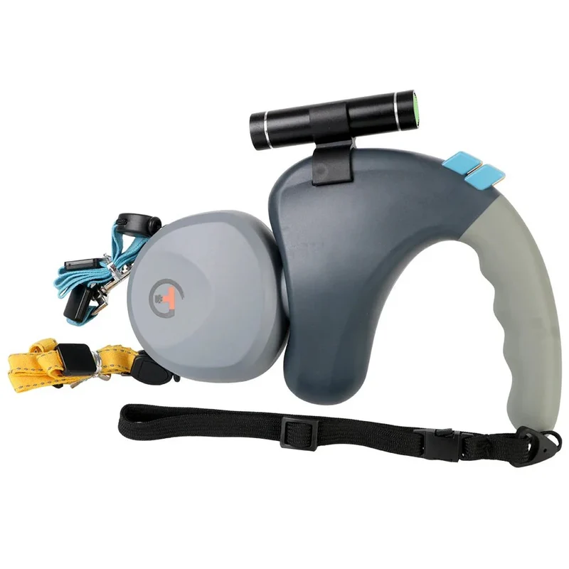 Laisse Enrouleur Double avec Lampe LED