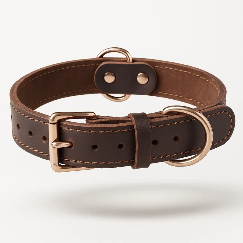 Collier Cuir Véritable Gros Chien S M L