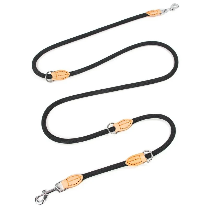 Laisse Double Attache Cuir Gros Chien