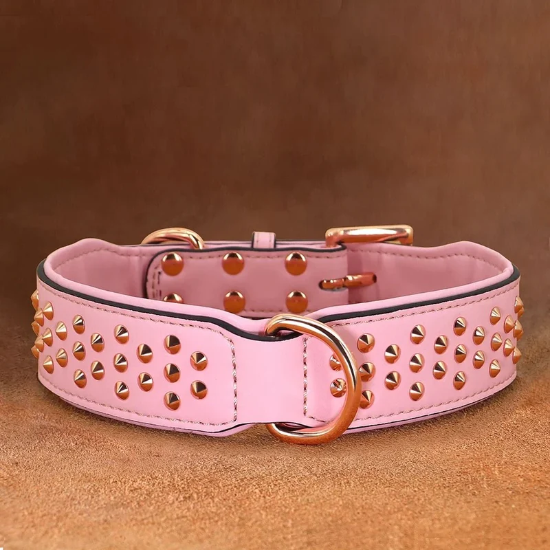 Collier Cuir Clouté Tendance Gros Chien