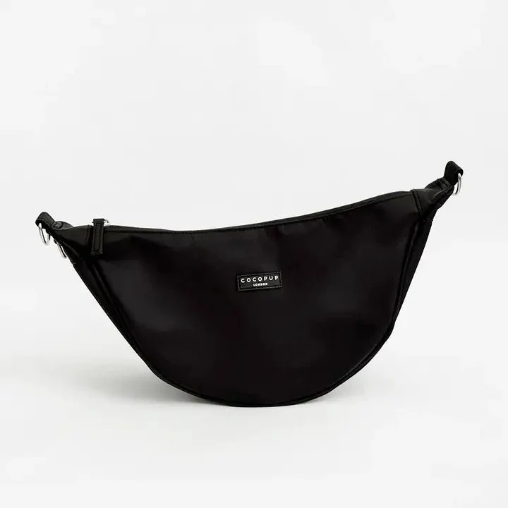 Sac de promenade pour chien bandoulière forme croissant CocoPup London 🐾