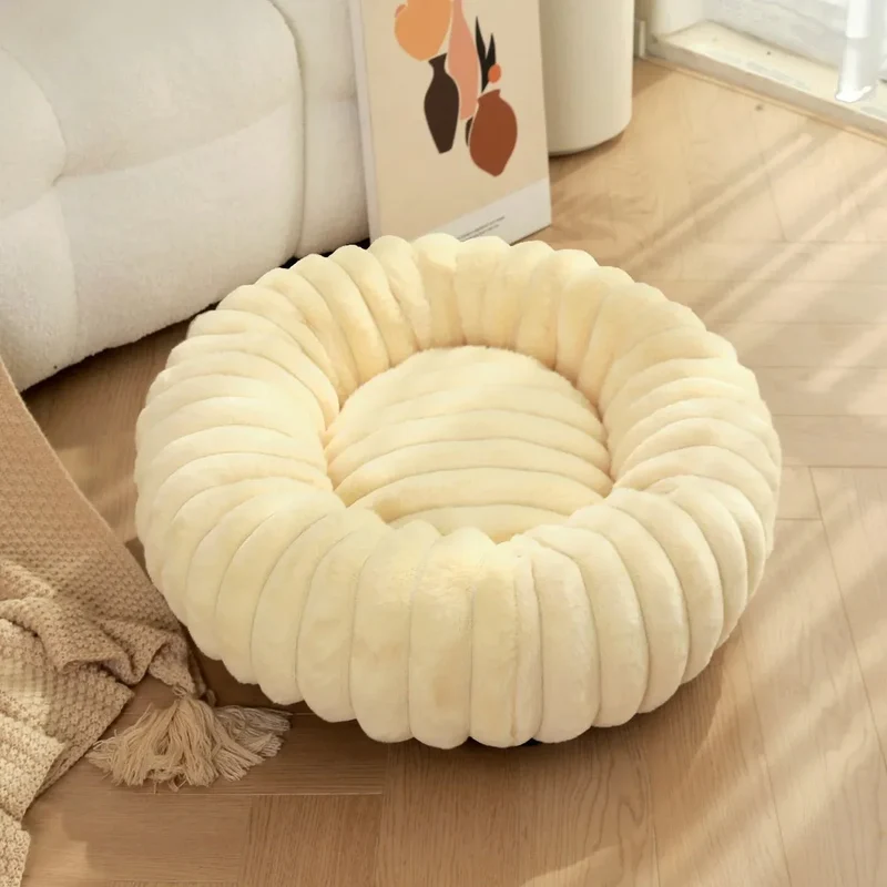 Panier Velours Beige Doux Grand Chien L-XL