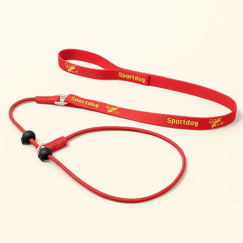 Laisse Lasso Éducative Chien 1.5m Rouge ou Noire
