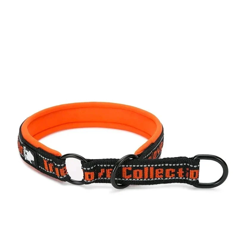 Collier Étrangleur Nylon Gros Chien Orange Noir