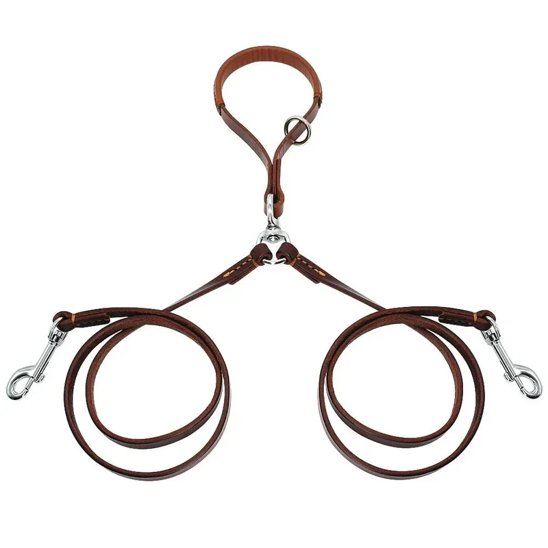 Laisse Double Cuir Duo Gros Chien
