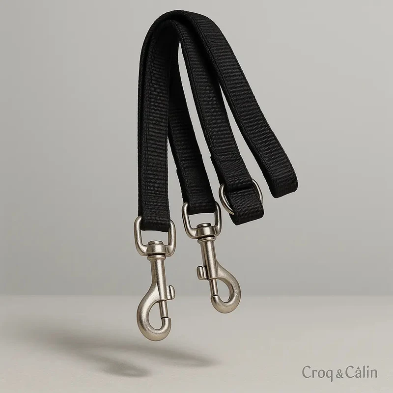 Coupleur Laisse Double Nylon Renforcé Chien