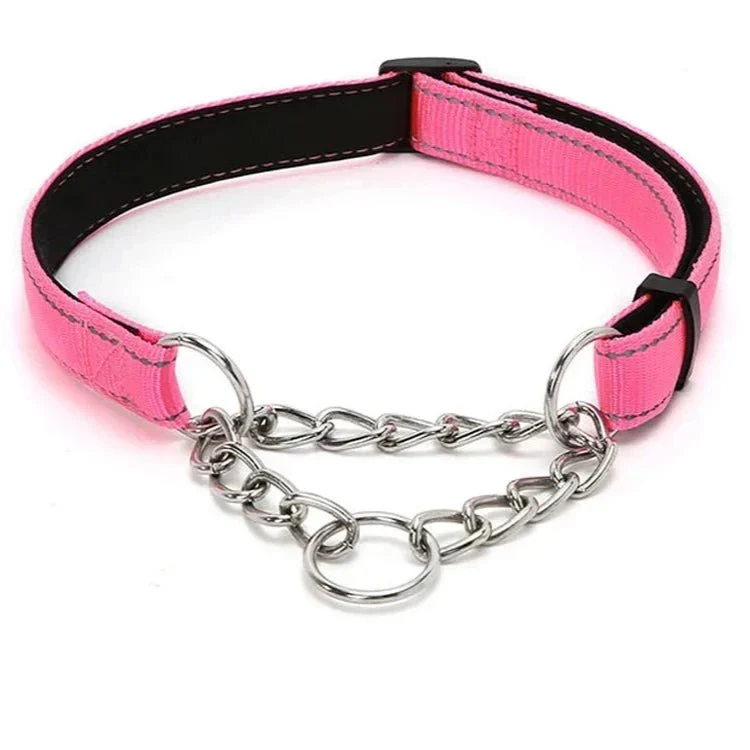Collier Dressage Nylon Rose Gros Chien