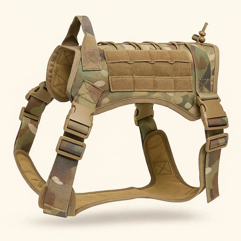 Harnais Tactique Gros Chien Camouflage Nylon