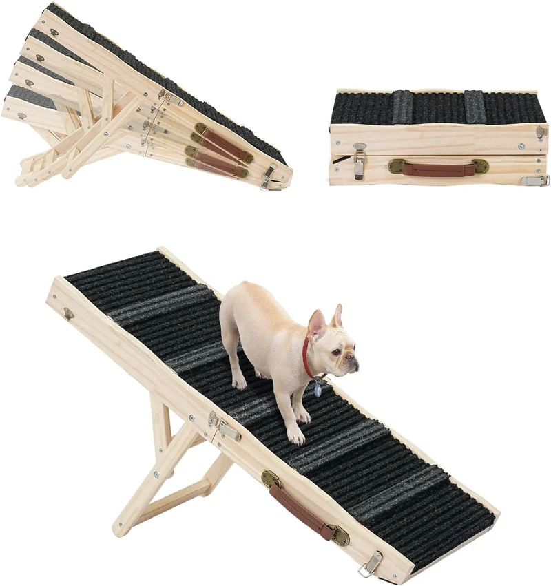 Rampe Pliable Bois Réglable Chien Confort
