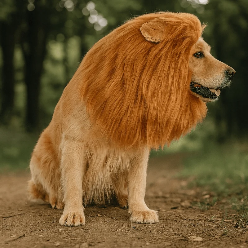 Déguisement Lion Chien Crinière Marron