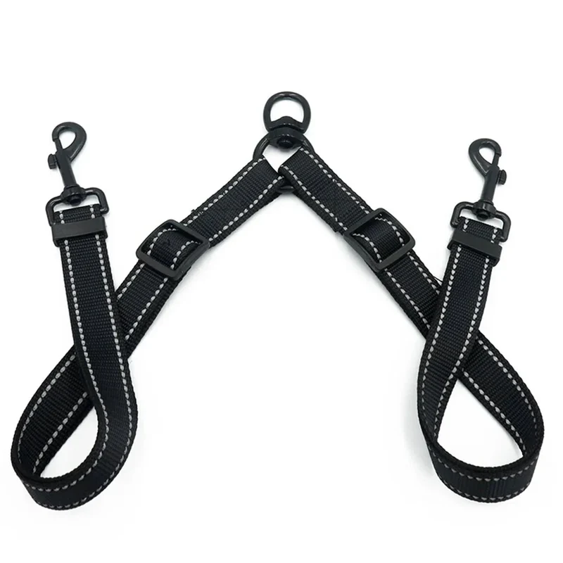 Laisse Double Réglable Chien Zéro Enchevêtrement