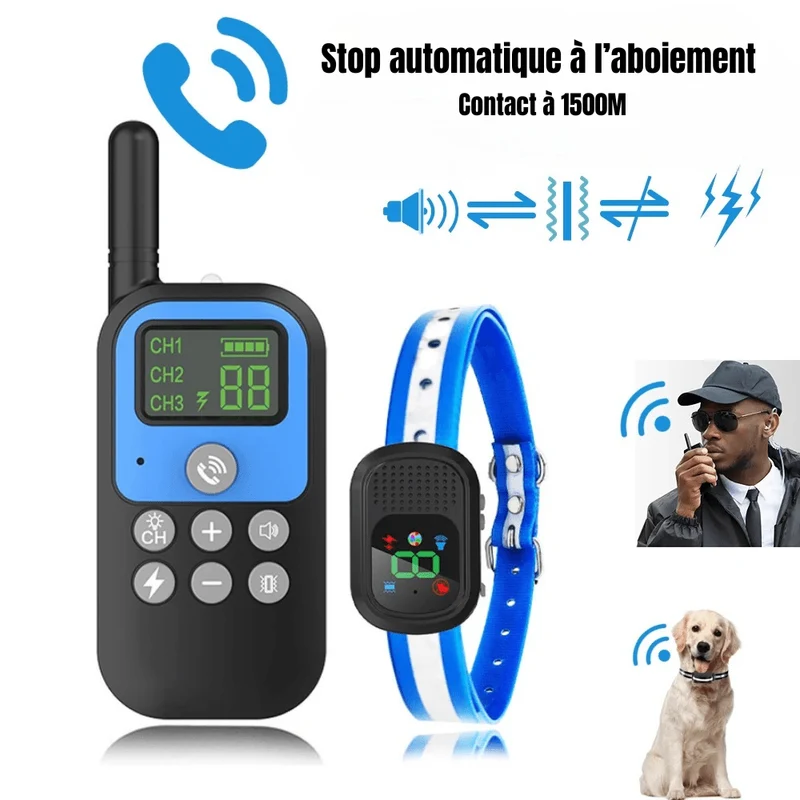 Collier Anti-Aboiement Rechargeable Grand Chien