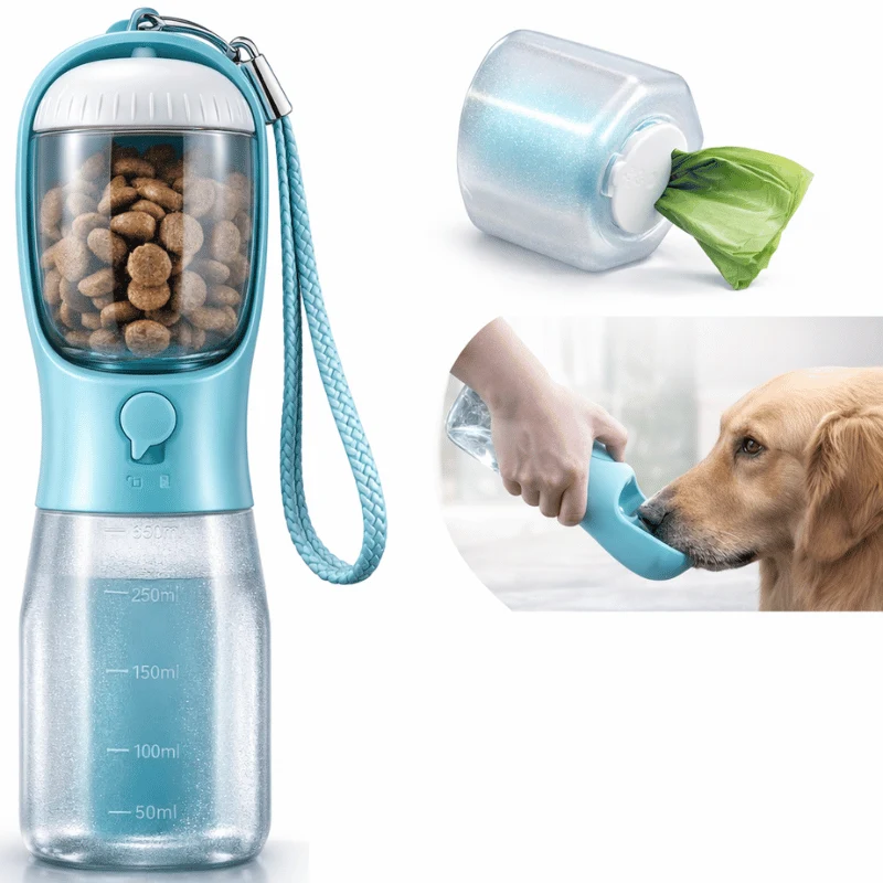 Gourde Portable Chien 3-en-1 300 600ml