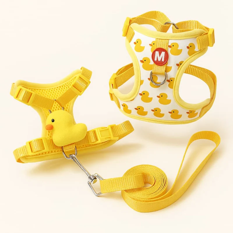 Harnais Fantaisie Canard avec Laisse Chien XS-XL