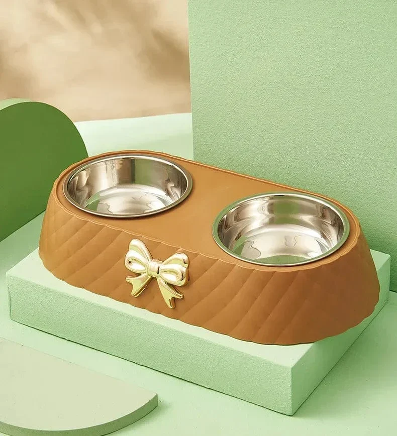 Gamelle Inox Double Couche Chien Surélevée