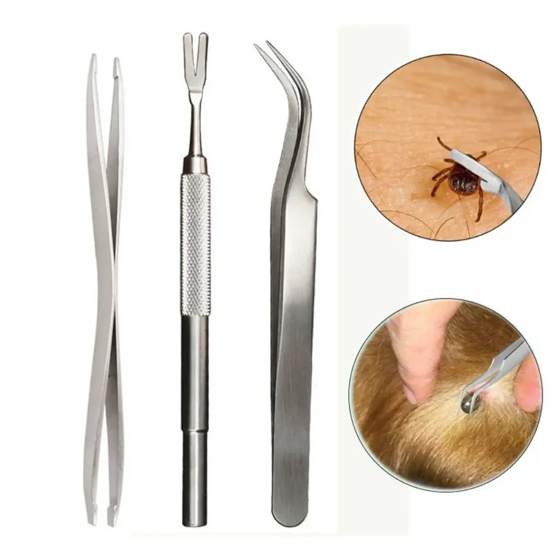 Kit Extracteur Tiques Inox Chien Chat
