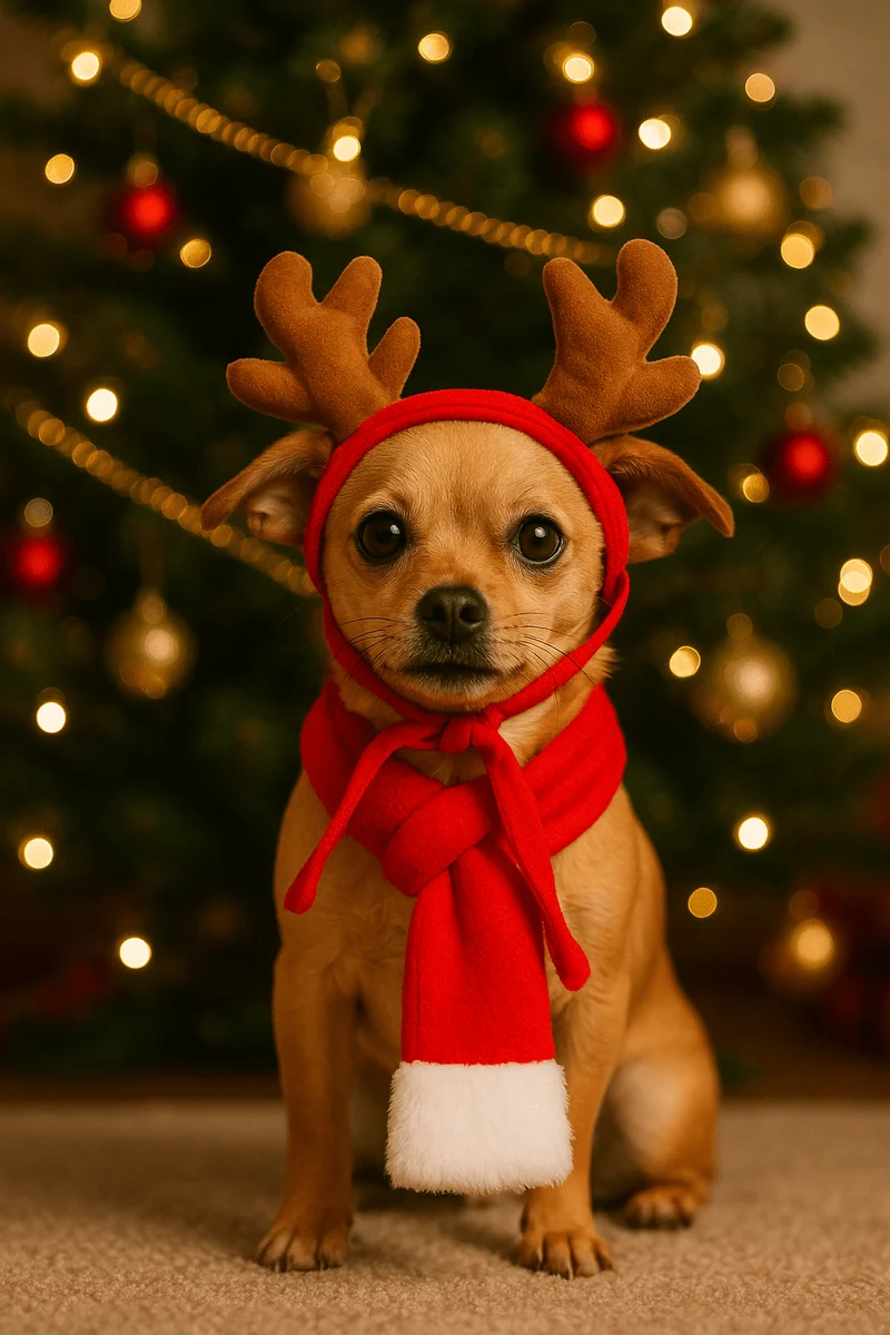 Costume Renne Noël Gros Chien Festif