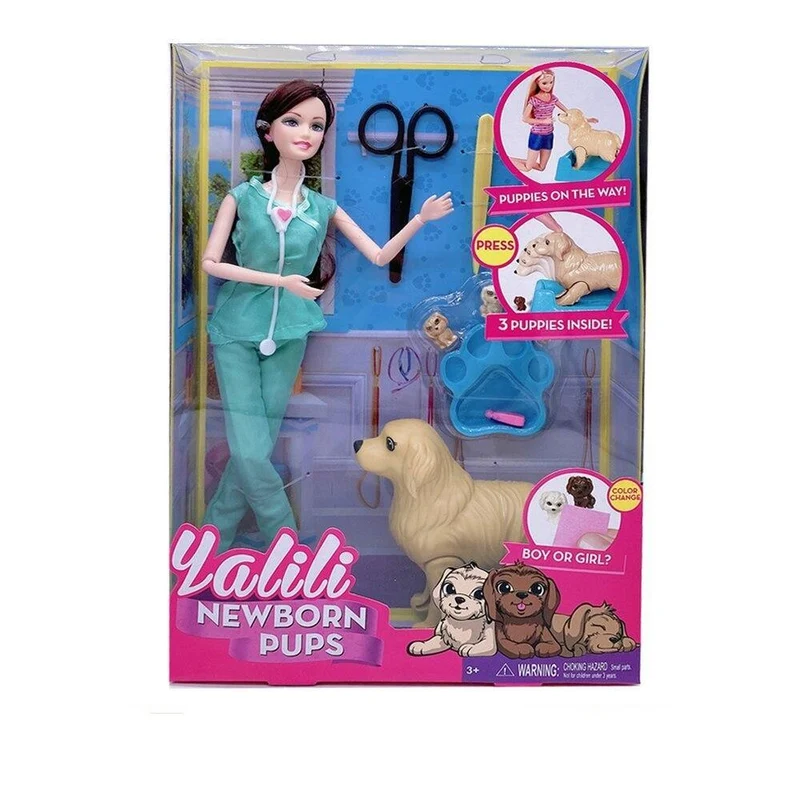 Coffret Jeu Vétérinaire Chienne Chiots Éducatif