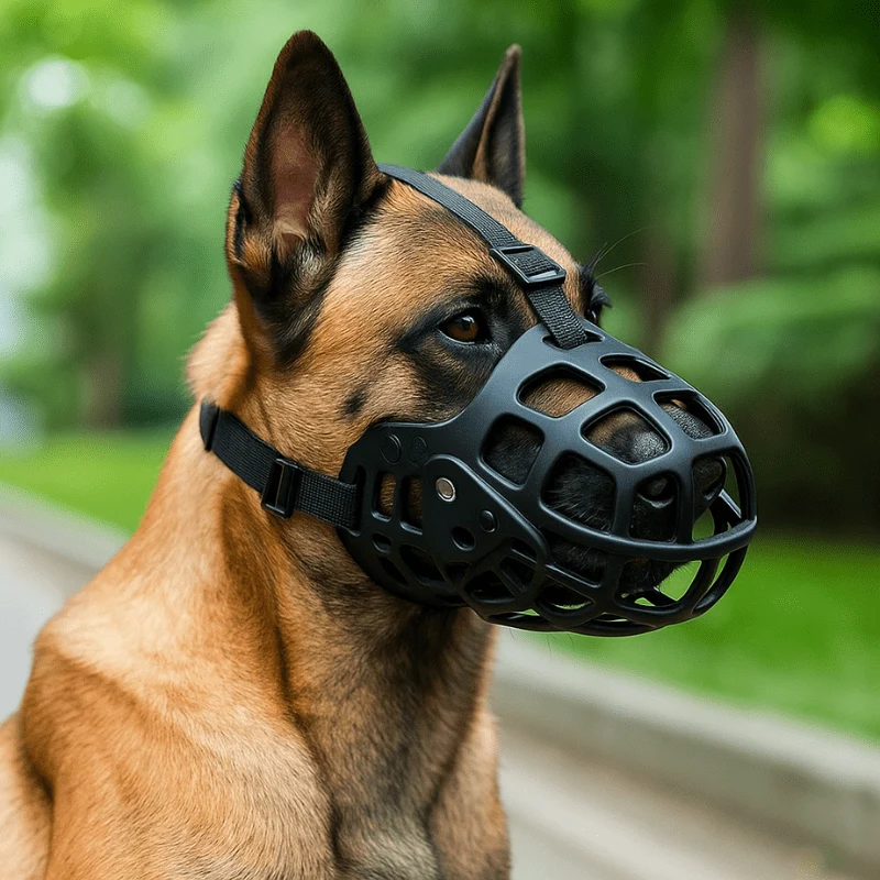 Muselière Silicone Souple Malinois Anti-Morsure