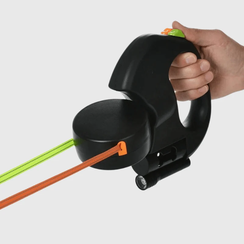 Laisse Double Rétractable 3m Deux Chiens