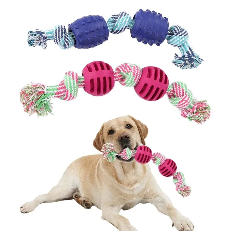 Jouet Corde Coton Balle Chien Couleurs