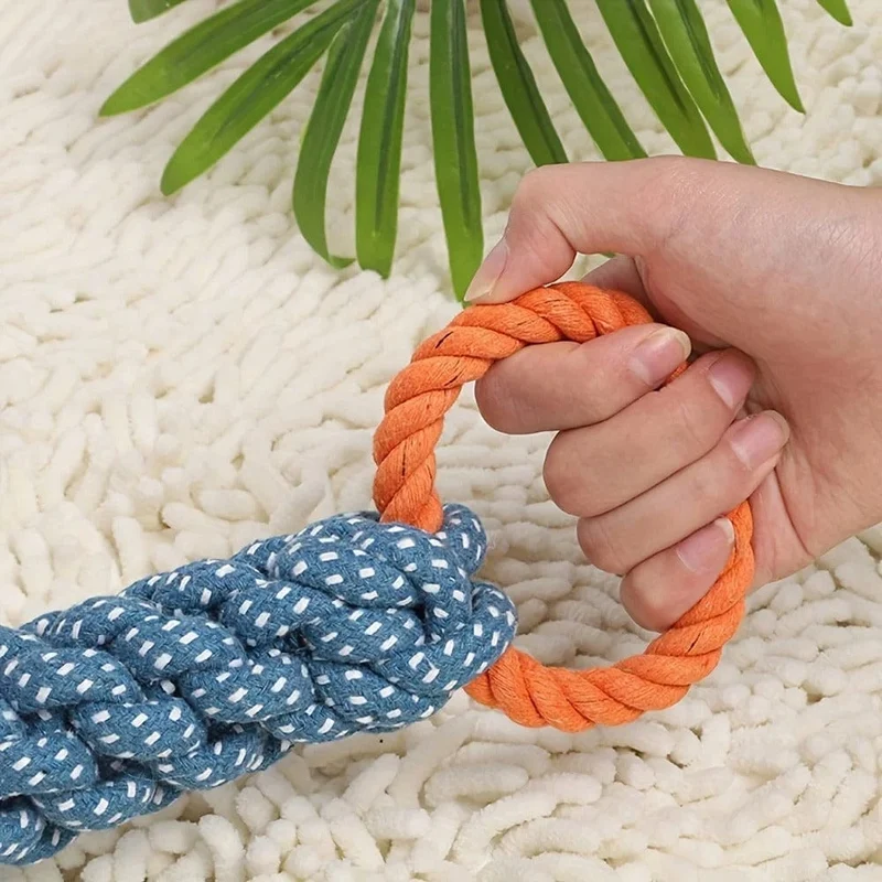 Jouet Corde Traction Gros Chien Double Anneau