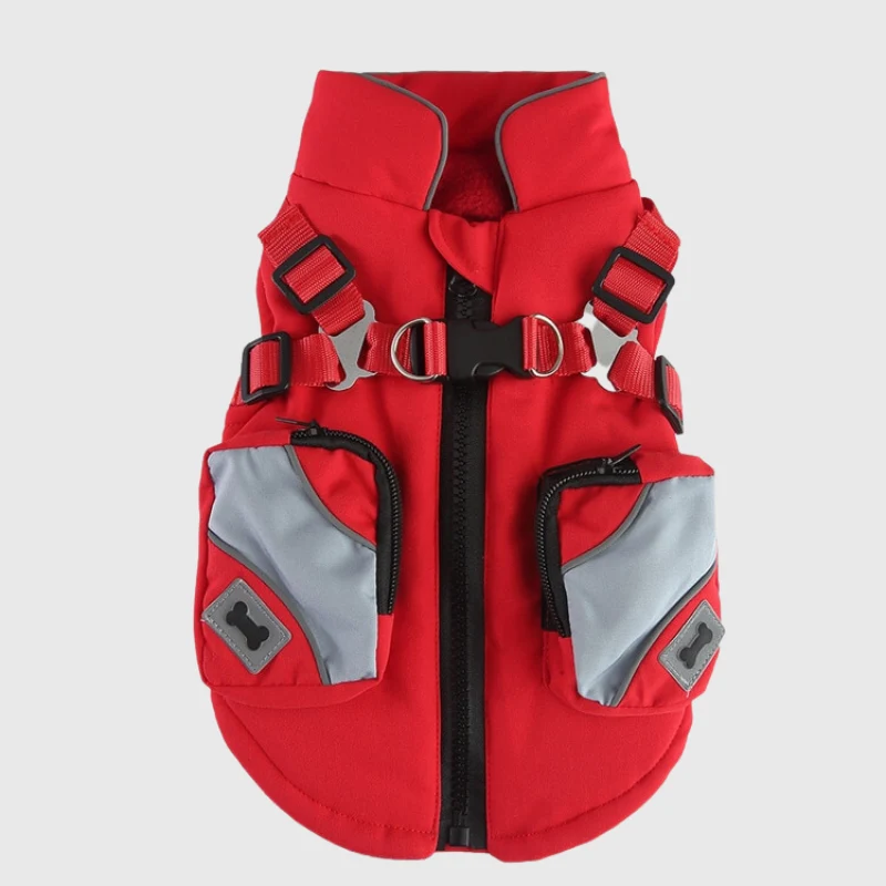 Manteau Harnais Intégré Gros Chien Hiver Poches