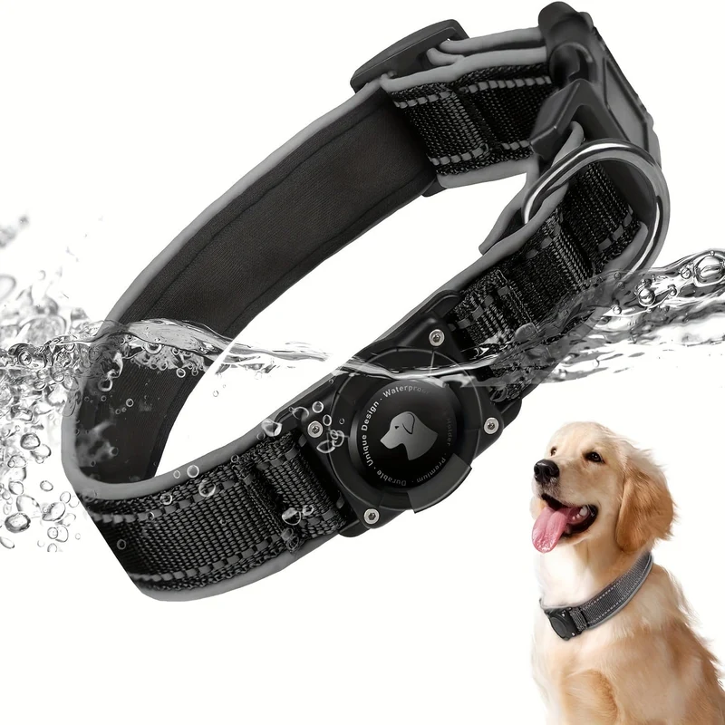 Collier Nylon Support AirTag Étanche Gros Chien