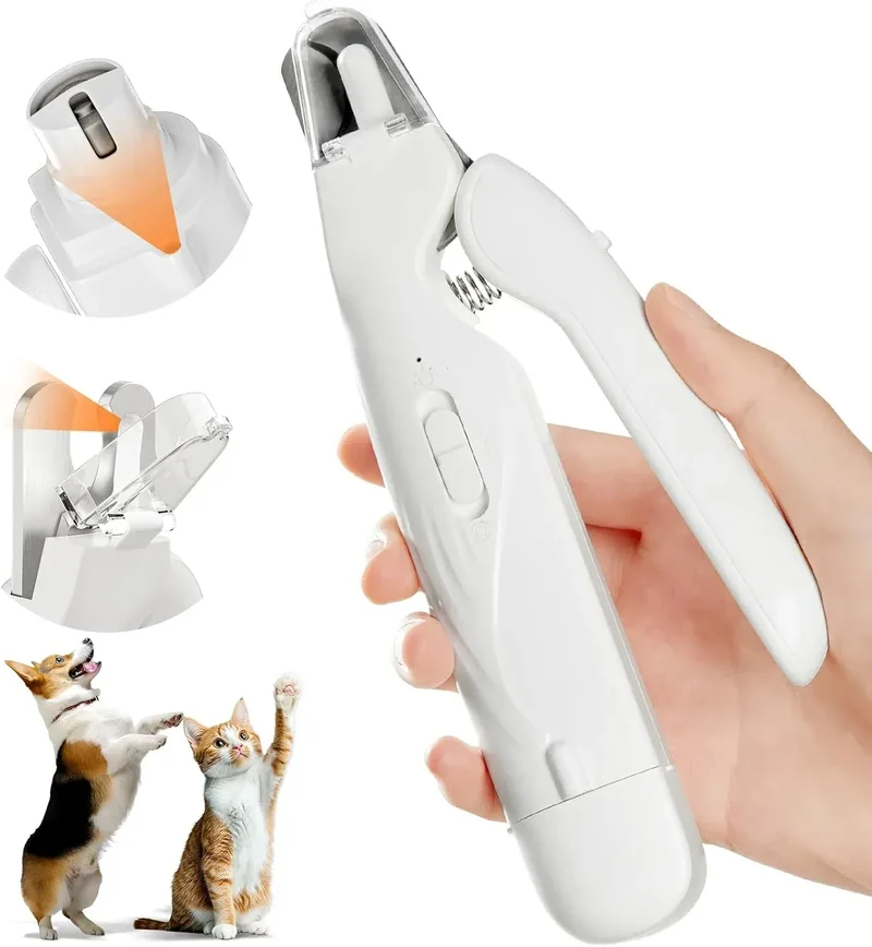 Coupe-Griffes Électrique LED 2-en-1 Chien Chat