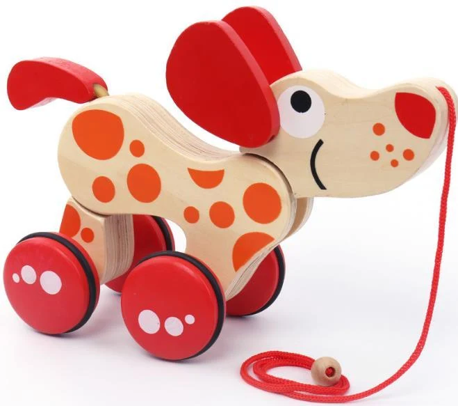Jouet Bois Tirer Animal Enfant Chien