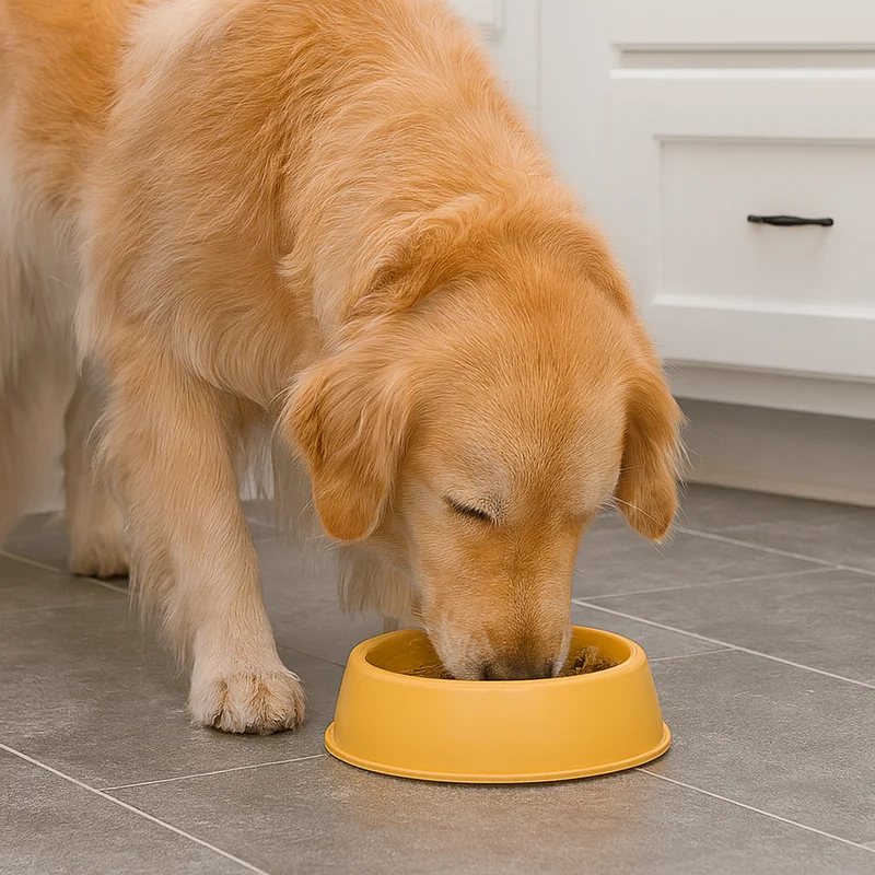 Gamelle Plastique Jaune Robuste Gros Chien