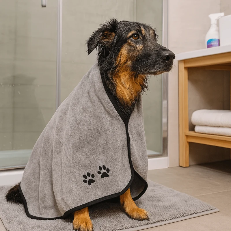 Serviette Bain Microfibre Chien 50x90cm