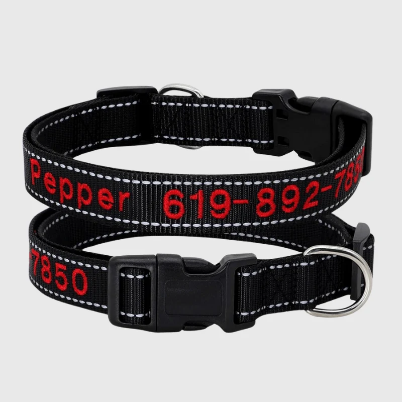 Collier Cousu Personnalisable Nylon Gros Chien