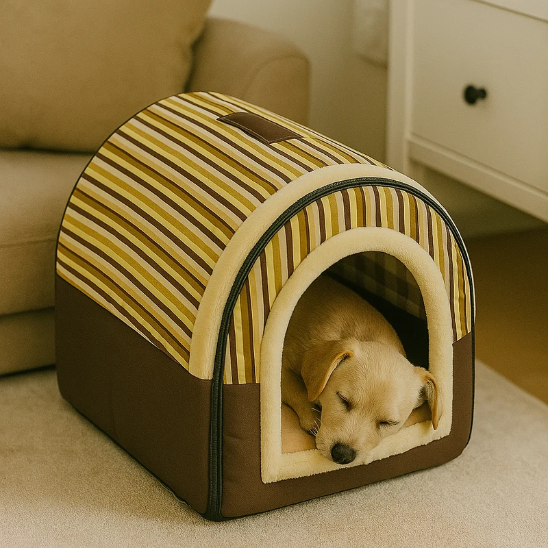 Niche Intérieur Panier Gros Chien Rayures