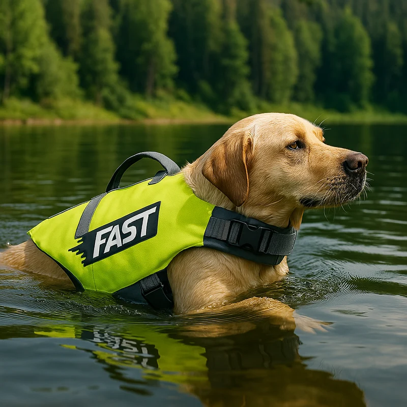 Gilet Sauvetage Chien Natation Vert