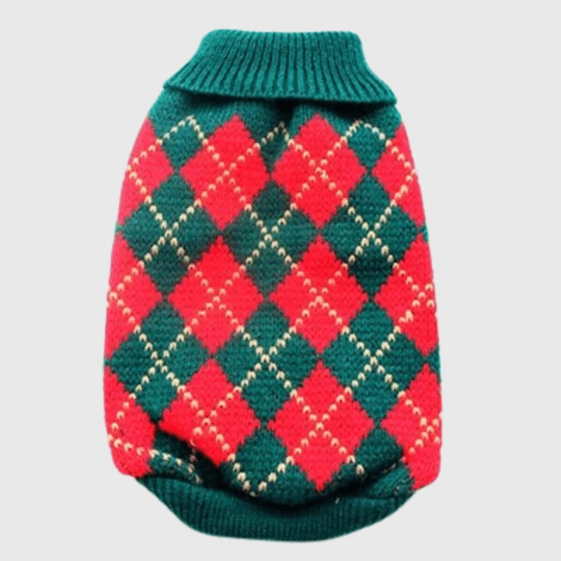 Pull Carreaux Chien Coloré XS à XXL