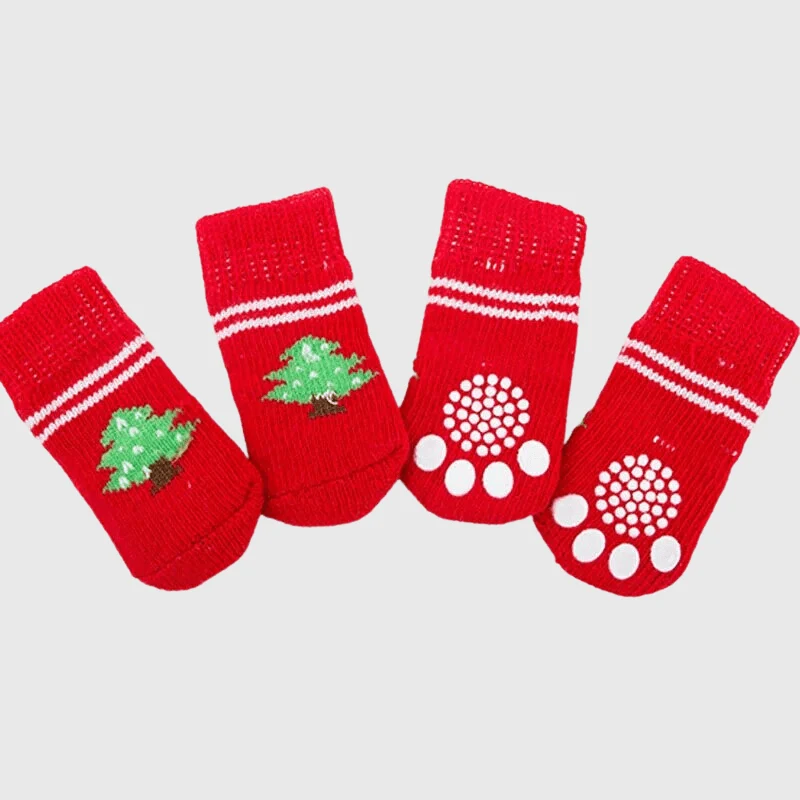 Chaussettes Extérieures Antidérapantes Chien Rouge