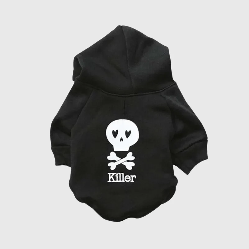 Pull Tricoté Chien Noir Motif Fantaisie