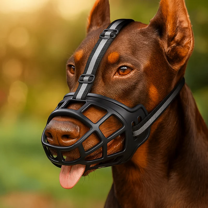Muselière Panier Ajustable Gros Chien Noir
