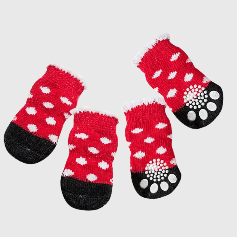 Chaussette Médicale Chien Blessé Antidérapante Rouge