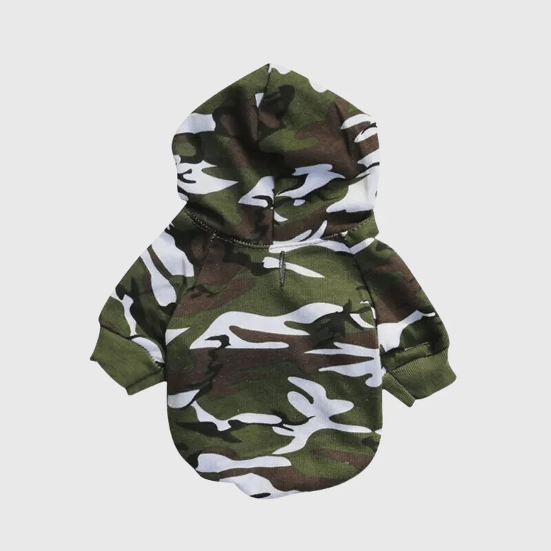 Pull Camouflage Militaire Capuche Chien