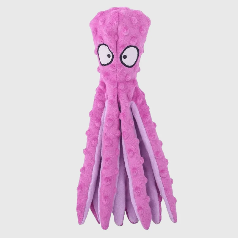 Doudou Pieuvre Peluche Chien 4 Coloris