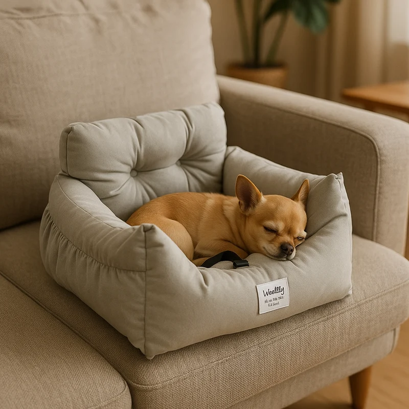 Canapé Confort Gris Chien Moelleux Lavable