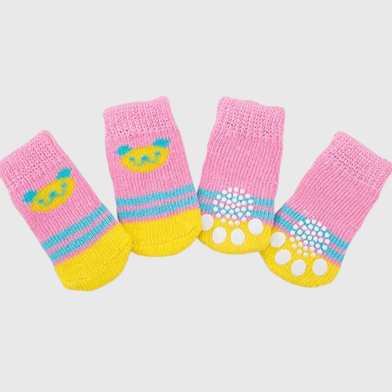 Chaussettes Antidérapantes Rose Chien Pattes